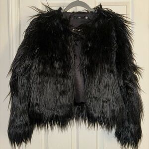Missguided shaggy fur jacket